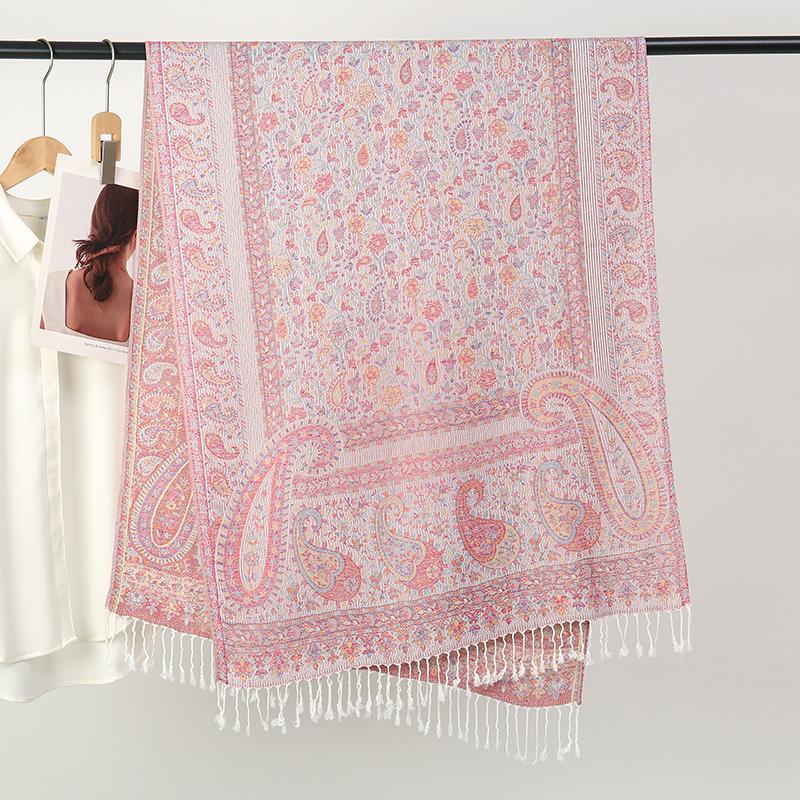 Sciarpa Pashmina Autunnale in Cashmere Donna Avvolgente Calda Sciarpe Invernali Stampa Disegno Foulard Femminile Stole in Cotone Sciarpa