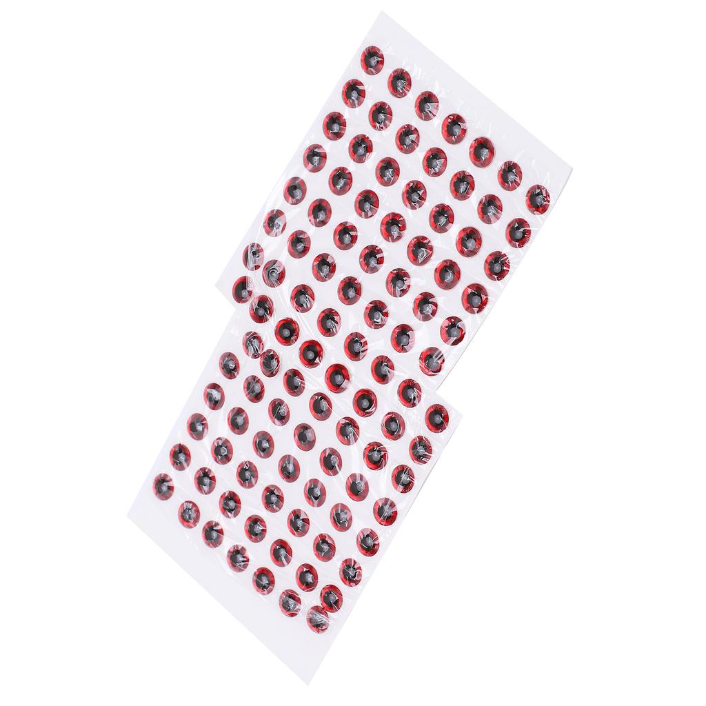 100Pcs Fishing Lure Eyes ThreeDimensional Sticky Lightweight Durable Fisheye Sticker for Making Fishing Bait(Red )