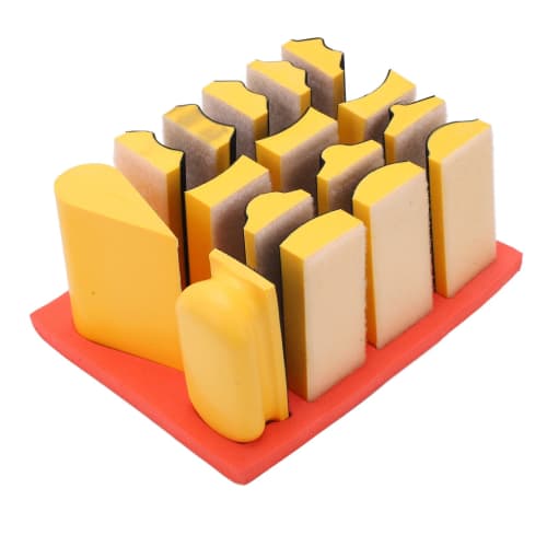 Sanding Blocks, 16-Piece Self-Adhesive Durable Sanding Block Set for Car Repair