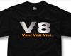 V8 Engine T-Shirt, Silver Print Automotive Tee