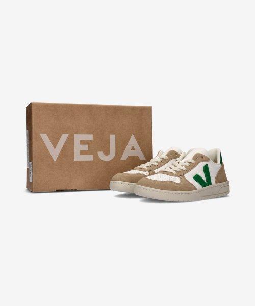 [Veja] V10 Leather Sneakers - White:Emerald:Sahara VX0503146SS23