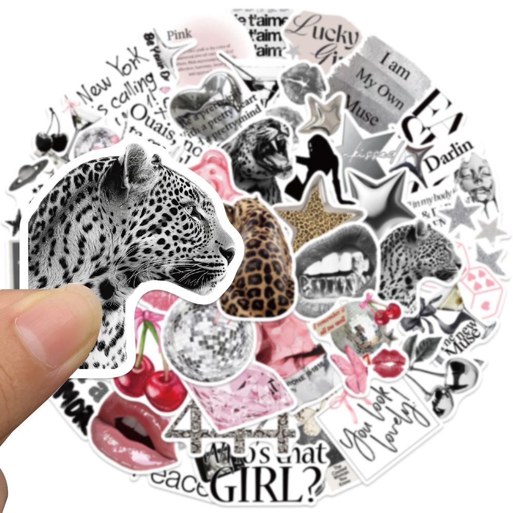 50pcs/set Lucky Stickers Vintage Aesthetics Romance Funny Doodle Cartoon Art Cool Deacl Pack Decoration Suitcase DIY Party Gift