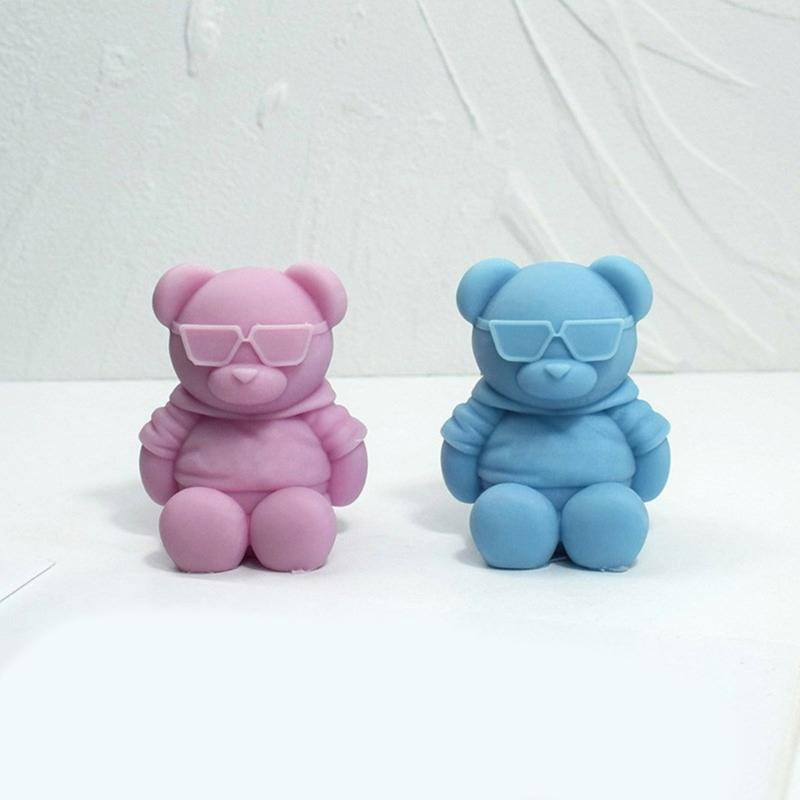 Bear Shaped Silicone Molds Candle Silicone Molds for Candle Soap Gypsum Decorations, Bear Silicone Molds for Chocolates
