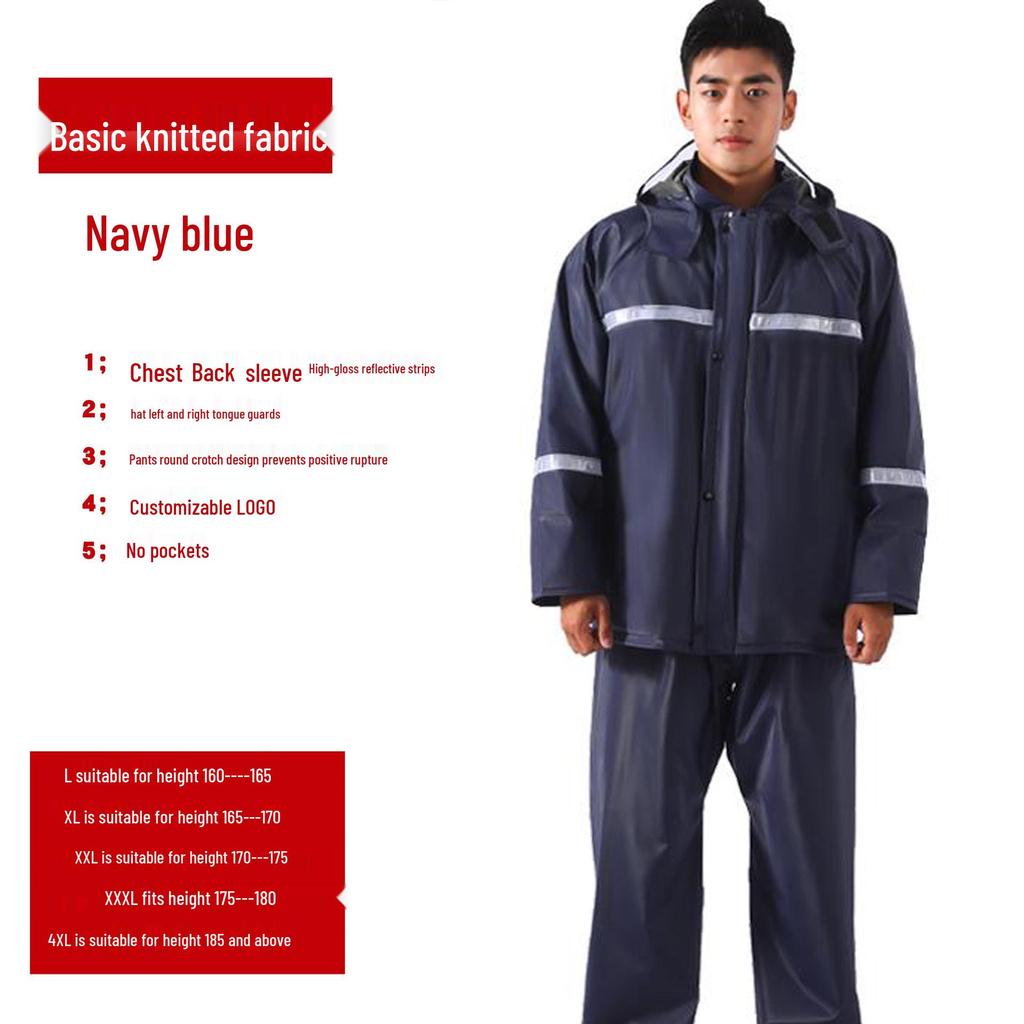 Reflective Raincoat and Pants Set for Electric Motorcycle Riding