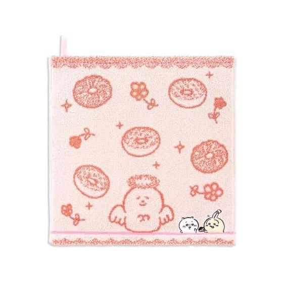 Полотенце для мытья с петлей Chiikawa, ест пончик, розовый кролик Chiikawa 41-1411090 Прибл.. 34 х 35 см