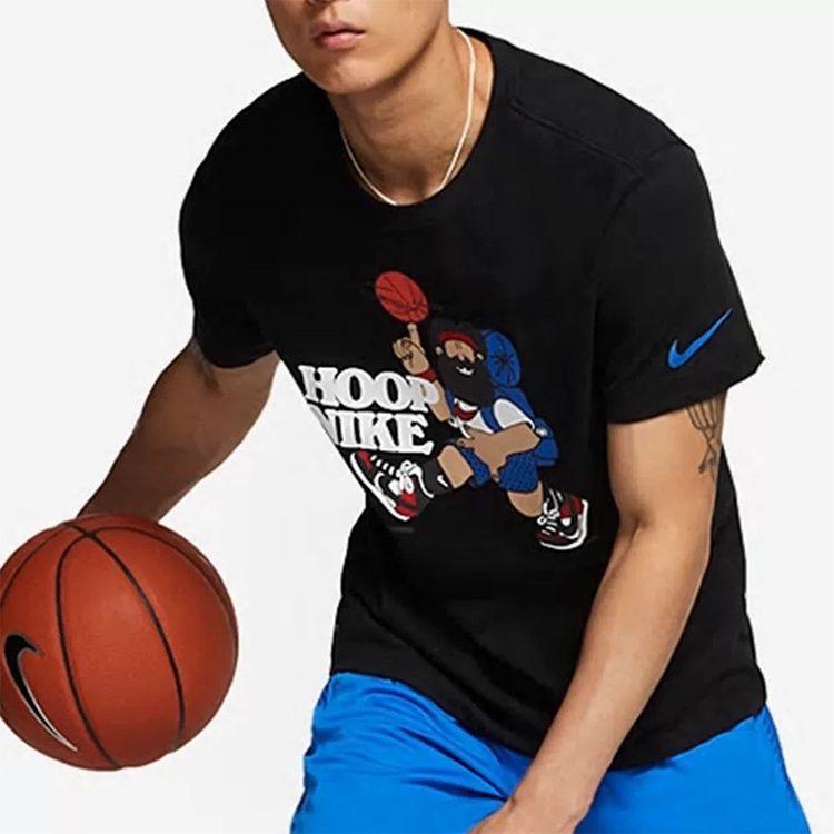 Nike T Shirts Men's Black Crew Neck Moderate Straight Fit CV4870-010