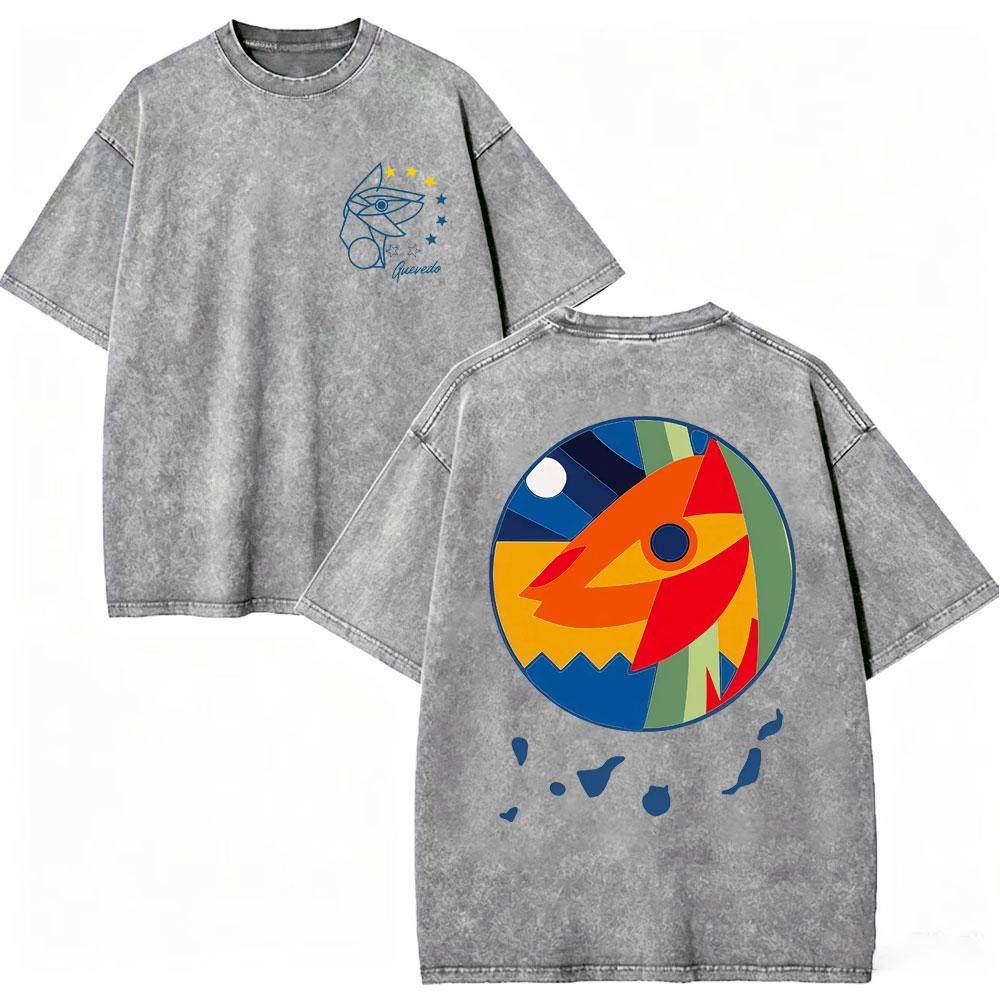 Vintage Washed Quevedo 2026 New Album El Baifo Tshirt High Street Fashion Trend Tshirts Men Women Casual Loose Cotton T Shirt
