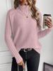 Women's Solid Color Versatile Set Sleeves Sweater Autumn Winter High Neck Top