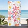 Custom Floral Beach Towel Personalized Name Colorful Flower Microfiber Bath Towels Soft Quick Dry Swimming Pool Lounger