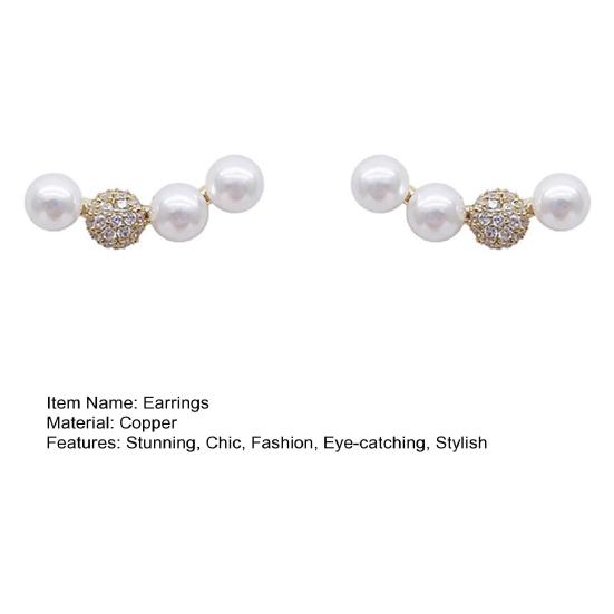 1 Pair Stud Earrings for Women, Lightweight Small Faux Pearls Earrings, Elegant Jewelry for Daily Wear Special Occasions