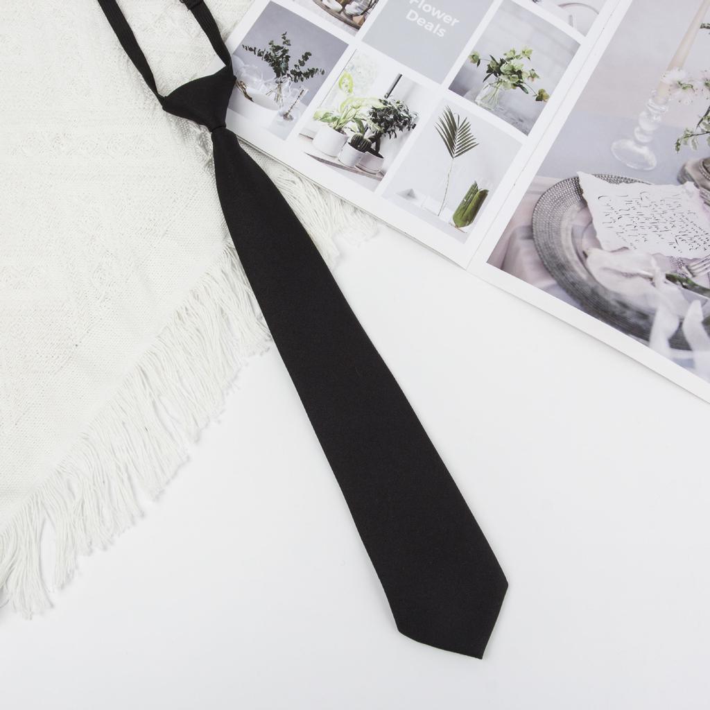 Solid Color Children's Snap Tie Basic Black Short Student Casual All-match Tie Male and Female Student Accessories