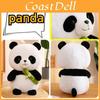 Cute Panda Plush Toy Stuffed Animal Doll Bamboo Shoot Flower Bear Gift For Girls And Kids