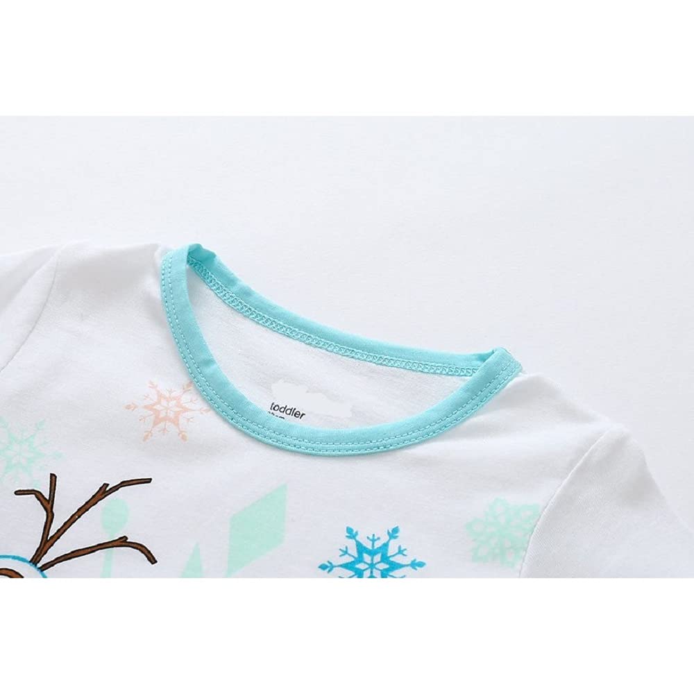 Sunkids Pajama Long Sleeve Sizes and Soft To the Touch Kids' Set, & Pants, 90-130cm, Fall/Winter, 100% Cotton, Cute, Soft, Comfortable, (White 1, 90)
