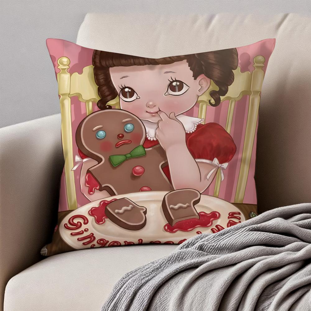 Singer MMelanie Martinez Cushion Cover Pillowcase Antidustmite Invisible Zipper Short Plush Sofa Cushion
