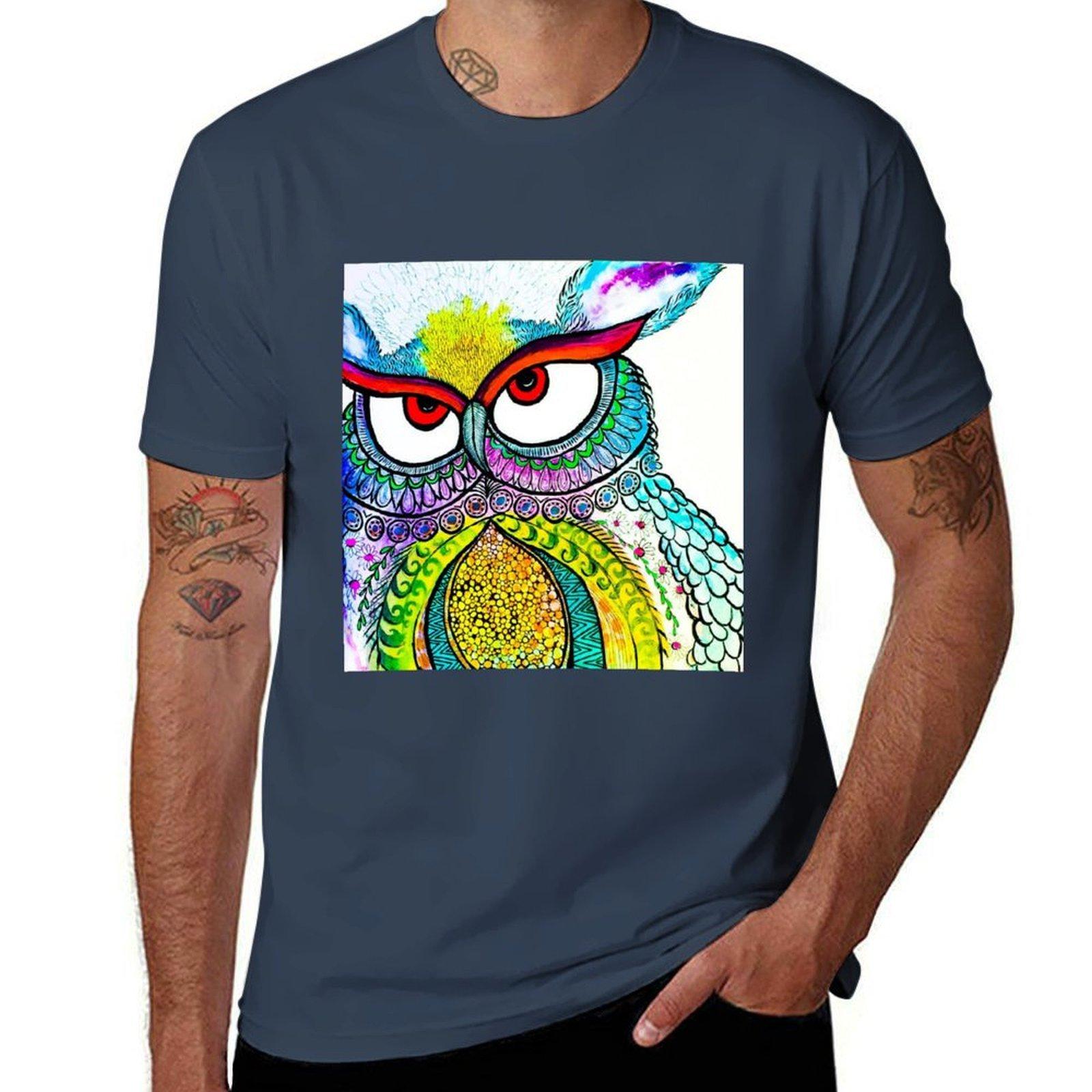 Neon Midnight Spring Owl TShirt Lightweight Hiking TShirt S