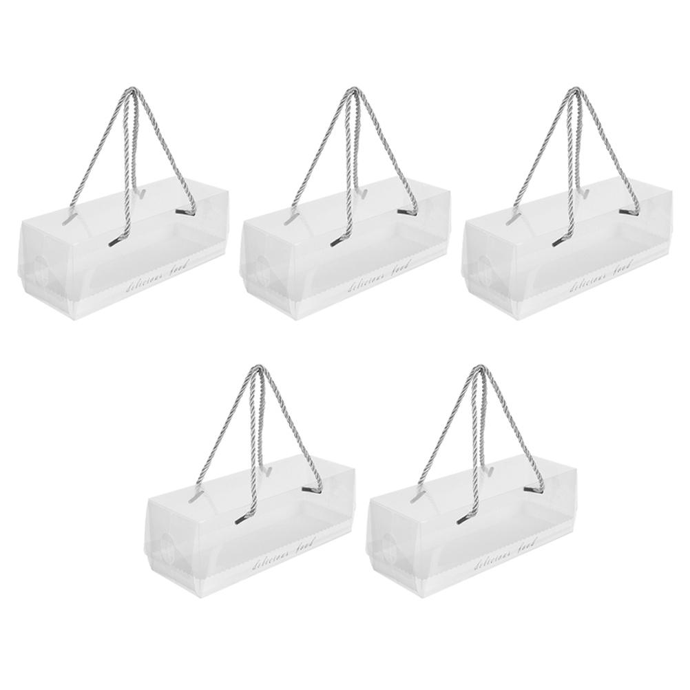 5 Stück Kuchenboxen Verpackung Tragbarer Koffer Dessertbehälter Gebäck Braun Verpackung