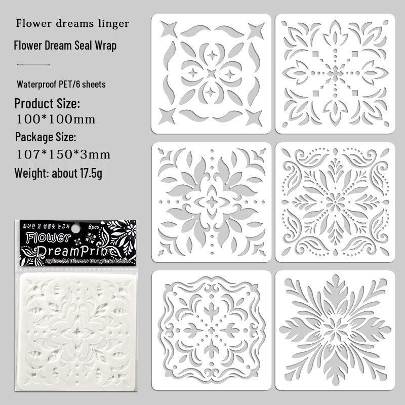 Yuezhen Brocade Hand-Painted Floral Hollow-Out PET Journal Template