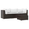 VidaXL Salon de jardin 4 pcs avec coussins Marron Résine tressée, ensemble de salon d'extérieur, ensemble de mobilier 319751