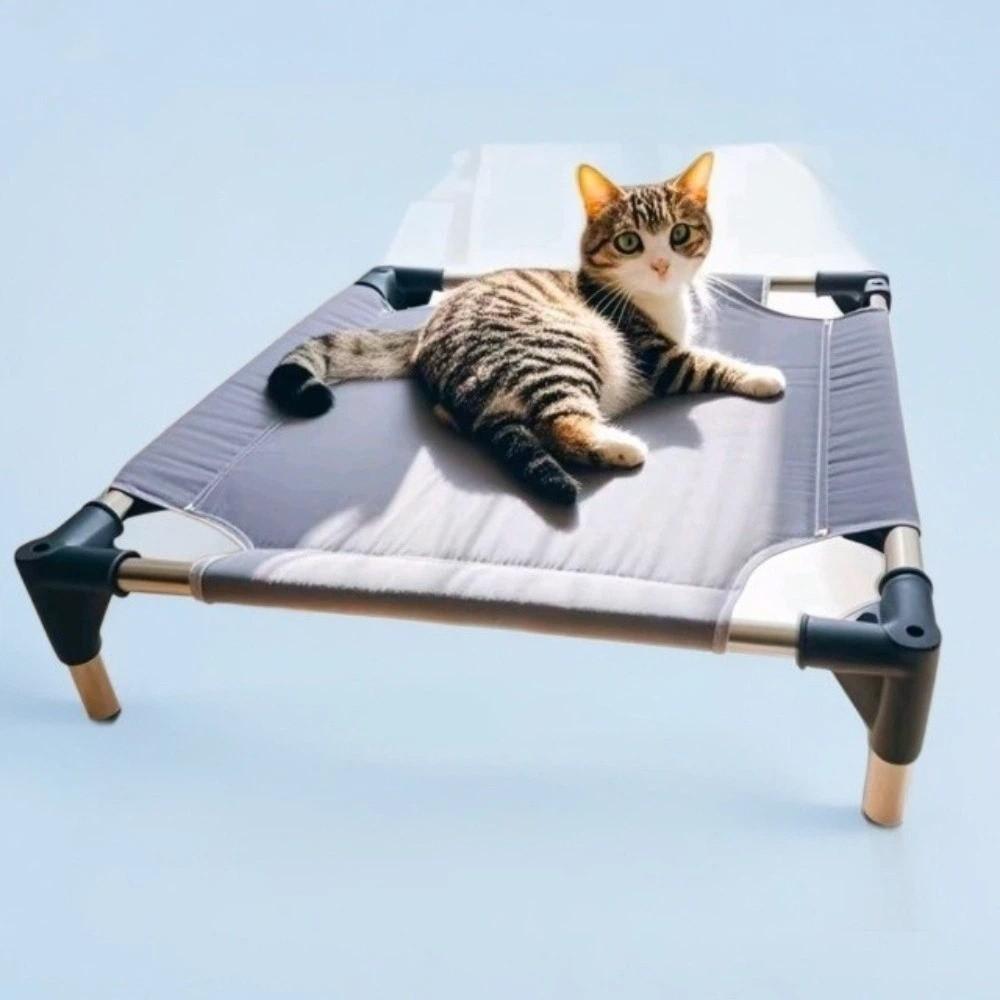 Chew Proof Cooling Raised Pet Cot Metal Frame Elastic Pet Bed Portable Dog Cot Bed House