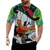 Disney Sommer Herren Niedliches Donald Duck T-Shirt Cartoon Top T-Shirt Herren und Damen Lustige Kurzarm Kleidung Lässige Streetwear