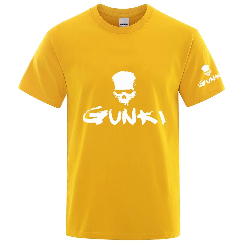 2026 Gunki Printing Unisexs New Solid Color Fashion Short Sleeve Top Breathable Thin Quick Drying Gym Summer Casual Tshirt