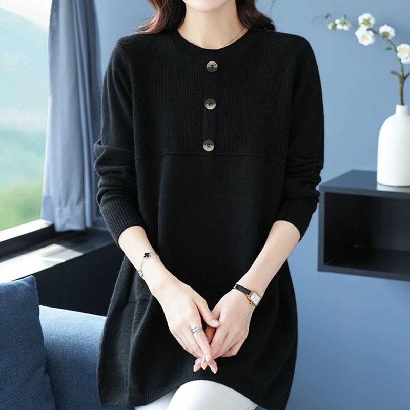 Pulover pentru Femei Toamnă Iarnă Îngroșat Cald Tricotat Elastic Mânecă Lungă Topuri Oversize