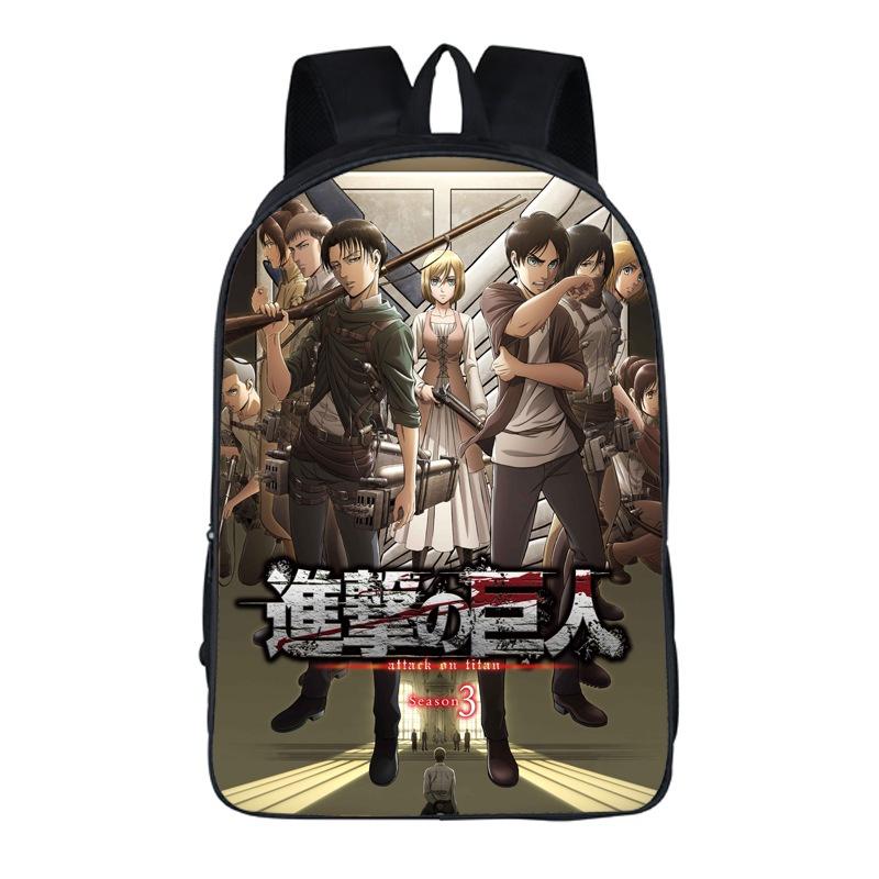 Stylish Anime Attack On Titan Zipper Backpack With Large Capacity For Students And Fans