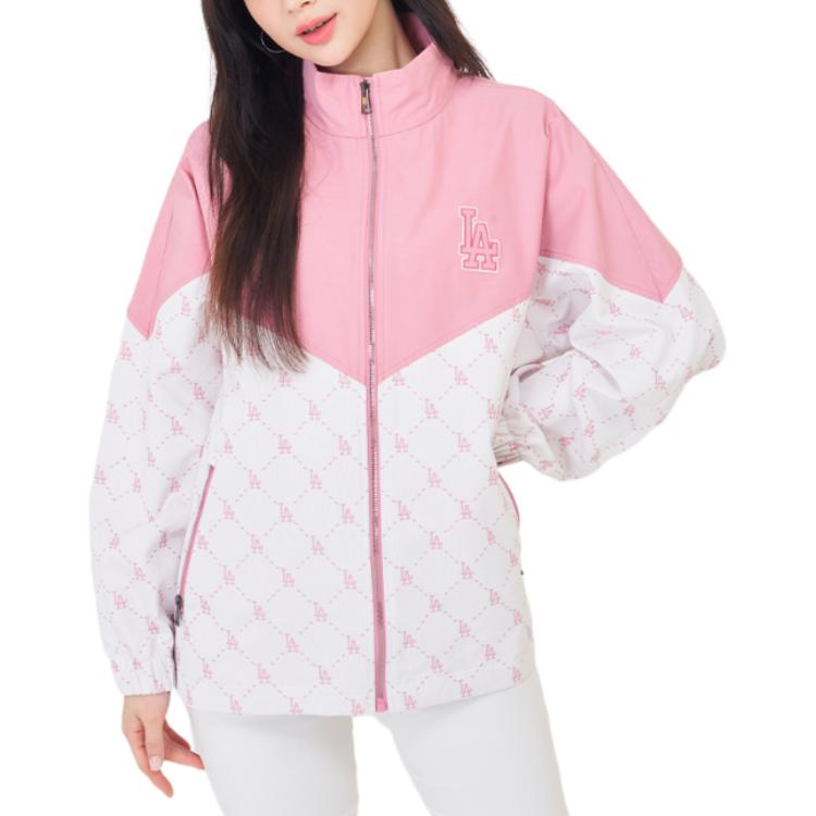MLB Monogram Los Angeles Dodgers Jackets & Coats Unisex Hemp Pink 3AWJM0341-07PKM