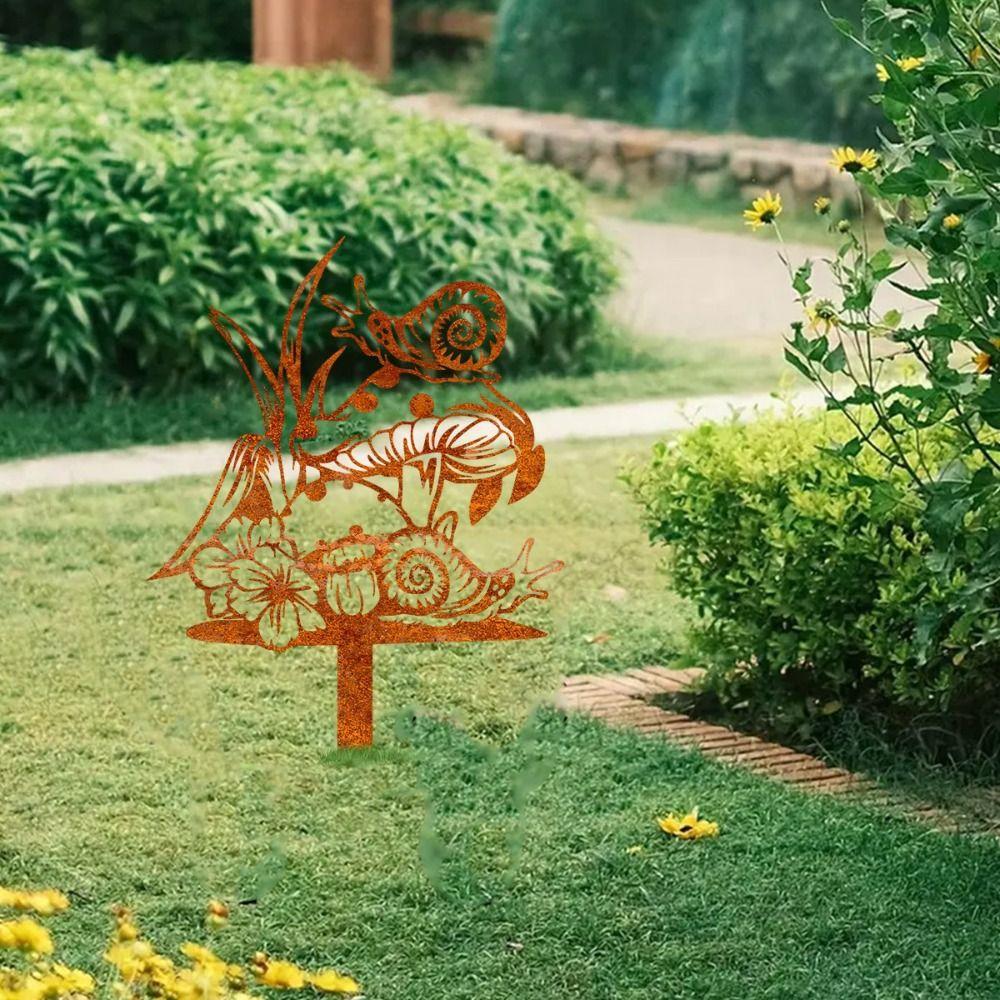 Antique Design Decorative Garden Stakes Metal Floor Plugs Ground Stake  Flower Pot