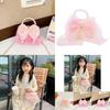 Charming Pink Bowknot Mini Shoulder Bag For Kids With Pearl Handle Ideal For Daily Use