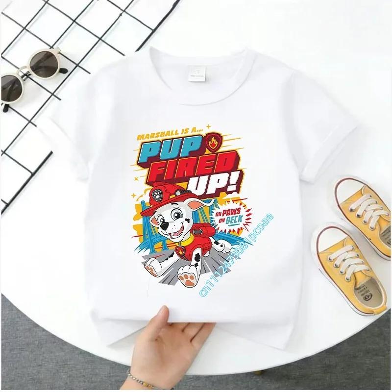 Paw Patrol Boys and Girls T-Shirt Chase Cartoon Anime Pattern Print Children's Summer Fashion Clothing