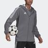 Adidas Side Stripe Logo Print Hooded Jacket Men Jackets Grey GP4964