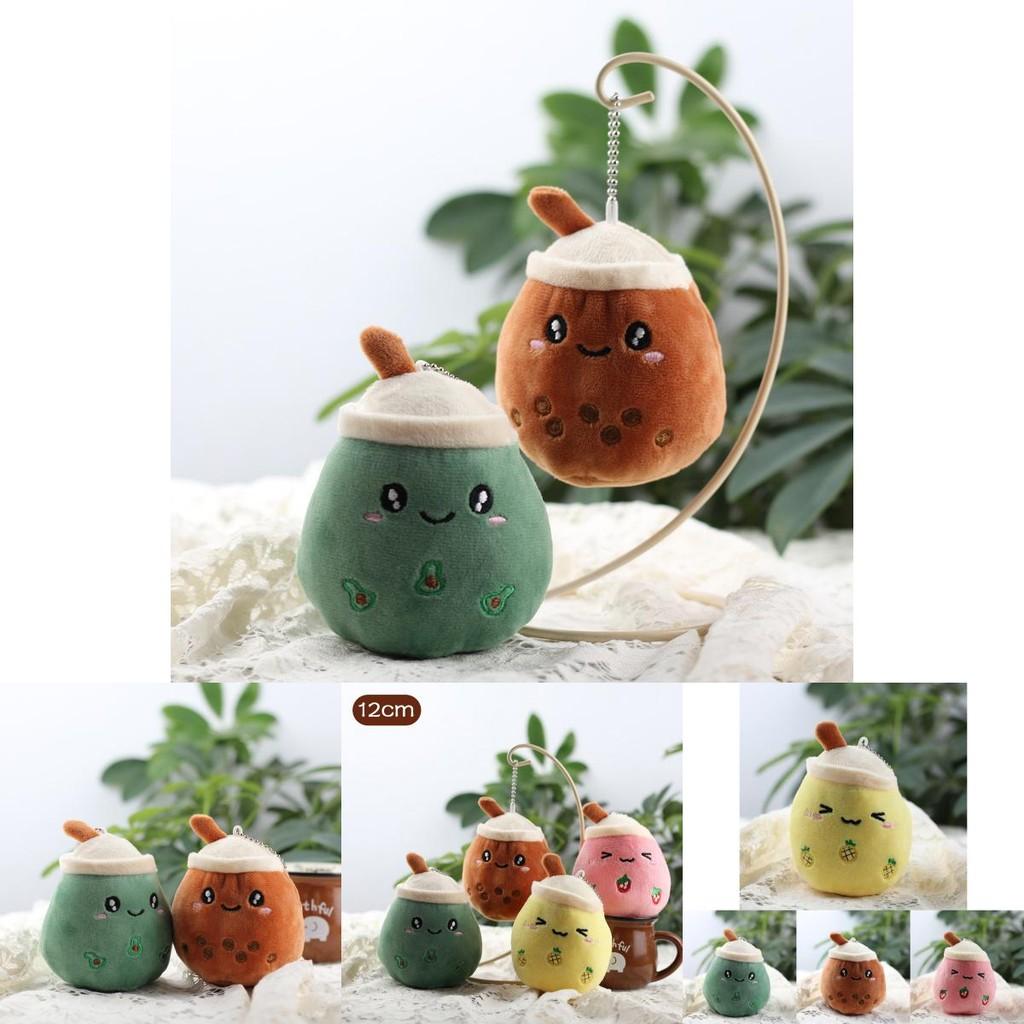 Miniature Apple Plush Milk Tea Cup Keychain Soft Sponge Filled Cute Gift Toy