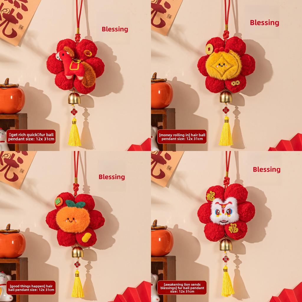 Year Of The Horse Plush Hanging Decorations For Festive Doorway Celebration
