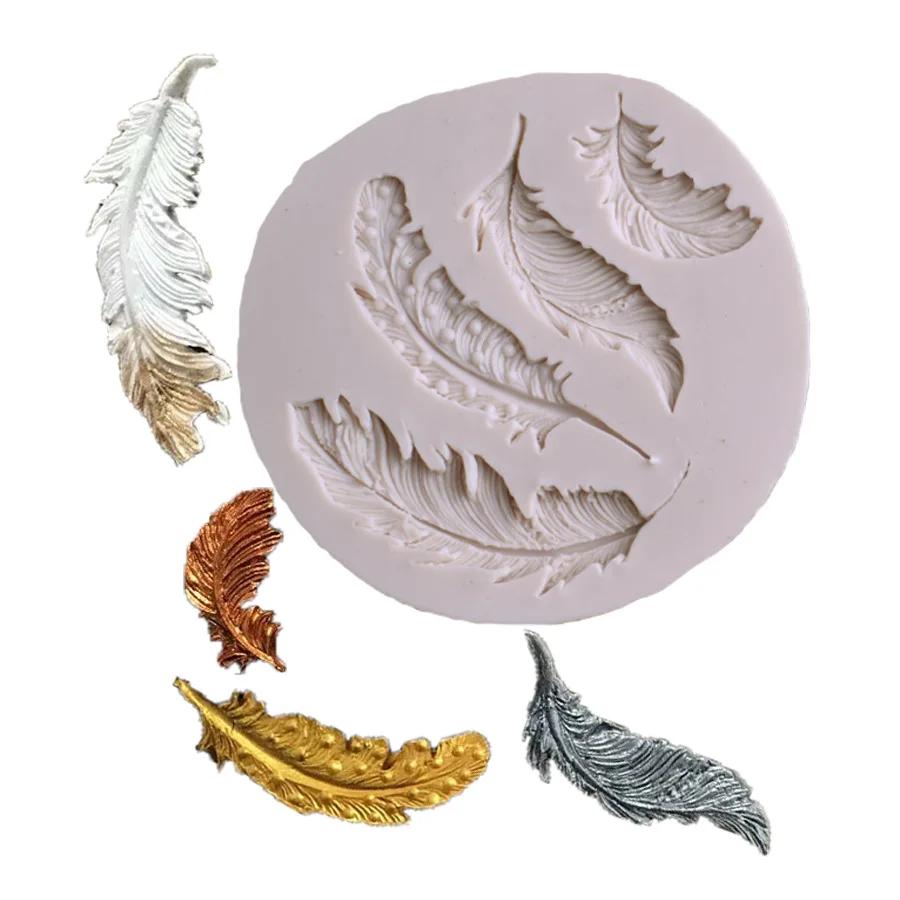 Feather Sugar Buttons Silicone Mold Fondant Mold Cake Decorating Tools Chocolate Gumpaste Mold
