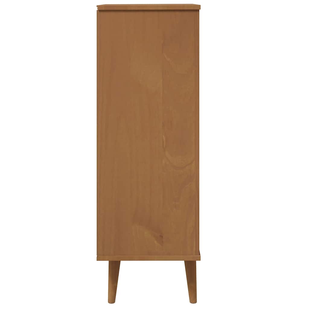 Shoe Cabinet MOLDE Brown 59.5 x 35 x 103 cm Solid Pine Wood