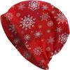 Christmas Snowflakes Beanie Standard Closed Chemo Knitted Hats Baggy Slouchy Skull Cap Cancer Headwear for Women Men