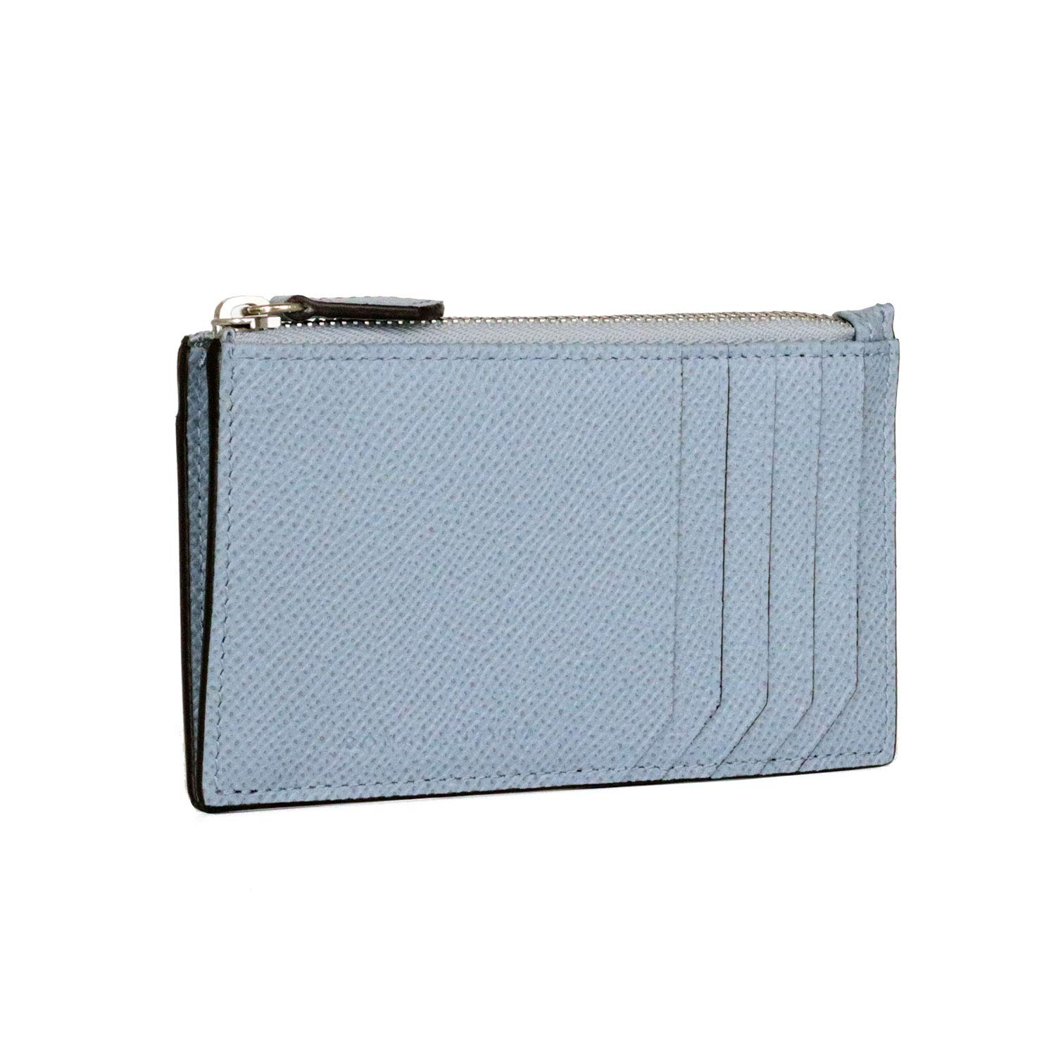 

BONAVENTURA Noblesse Mini Zip Wallet with Gusset Genuine Made from Premium European Perfect Gift (Blue Lin) - Minimalist, Thin, Leather, Leather,