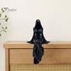Smooth Surface Figurine Black Robe Girl Ornament, Gothic Dark Style Figurine, Durable Detailed Sculpture Decor PLA Halloween Sitter Sculpture,