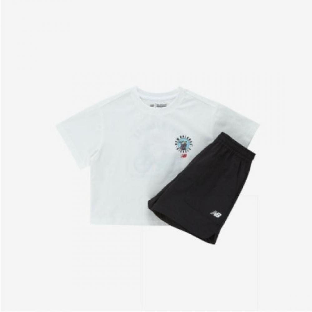 New Balance Kids Exclusive Girls Cropped T shirT seT whiTe Nk9ygb201g 10