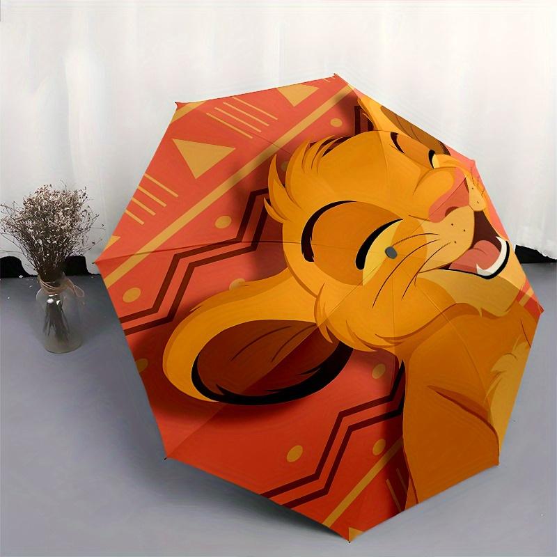 1 Auto Open Lion King, Simba Themed Colorful 8-rib Portable Umbrella for Men and Women, A Compact Commuting Companion Suitable for Daily Dri