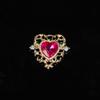 10Pcs Fashion Vintage Hollow Lace Crystal Peach Heart Love Accessories Baroque Alloy Accessories DIY Handmade Materials