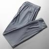 Men's Summer Thin Ice Silk Mesh Joggers - Casual Loose Fit, Plus Size, Solid Color, Drawstring.