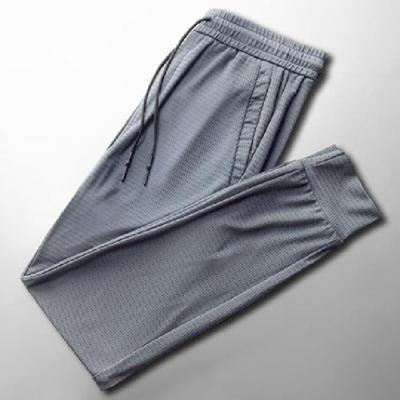 Men's Summer Thin Ice Silk Mesh Joggers - Casual Loose Fit, Plus Size, Solid Color, Drawstring.