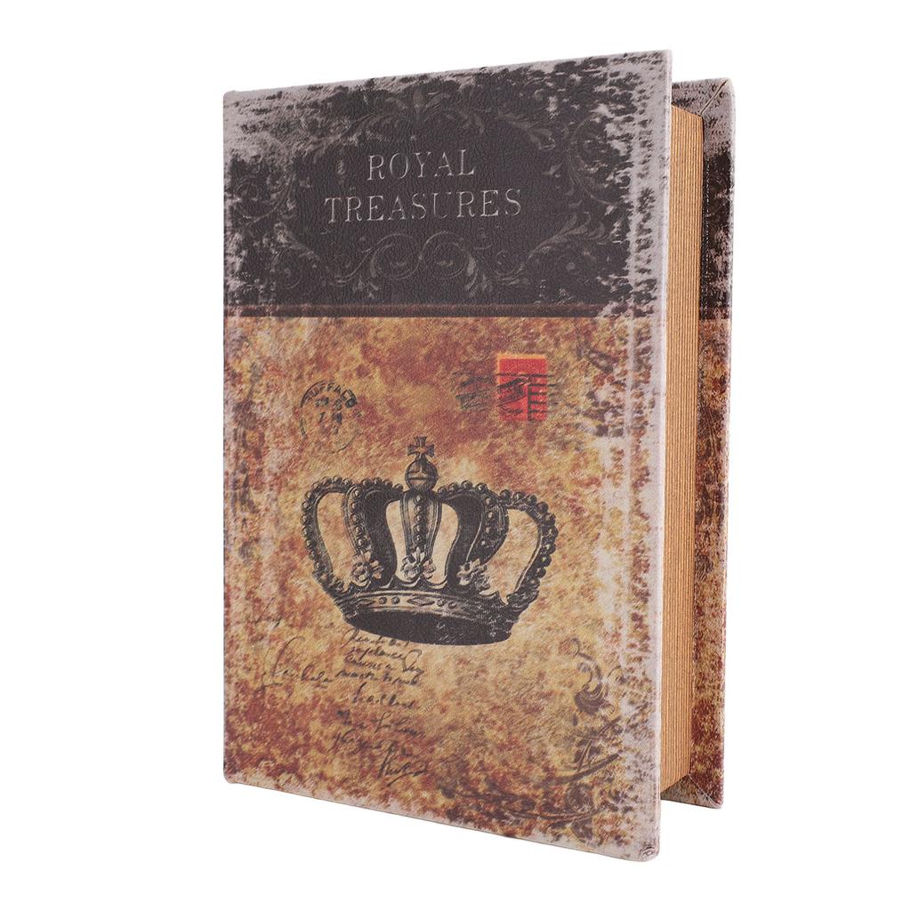 Dekorativ Boklåda Vintage Trä Faux Boklåda Smycke Minnessak Förvaringslåda för Kvinnor Barn Gåvor