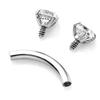Anello sopracciglio Zirconia Cubica Acciaio Resistente all'Usura Piercing Corpo Gioiello Bilanciere per Donne