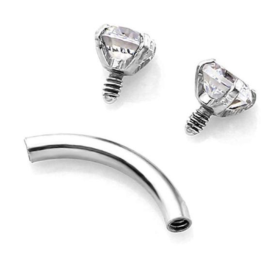 Anello sopracciglio Zirconia Cubica Acciaio Resistente all'Usura Piercing Corpo Gioiello Bilanciere per Donne
