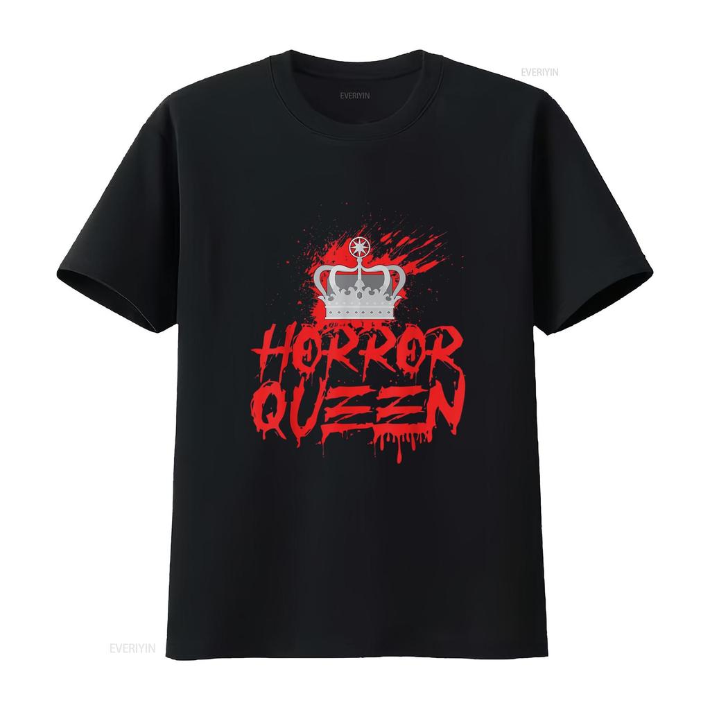 Scary Horror Movie Blood Crown Queen T Shirt vintage Washed Comfortable Top For Everyday Wear Breathable Stylish Slightly