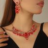 Inlay Rhinestone Necklace Earring Set Fashion Clavicle Chain Jewelry Set  Banquet