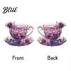 Adorno de Taza de Té Rosa Morado Colgante de Taza de Café con Metal de 60 cm